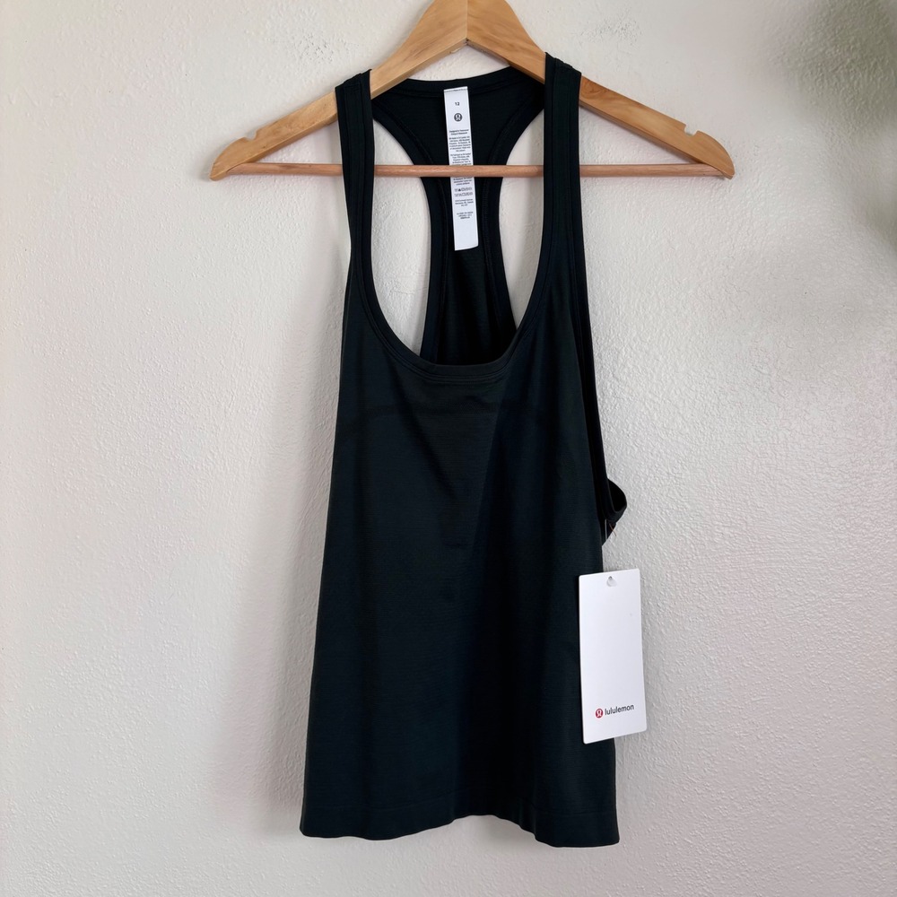 Lululemon swiftly tech scoop neck tank 2.0 race dark green size 12